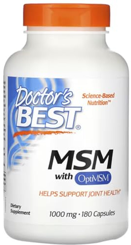 Doctor's Best - MSM avec OptiMSM | Soutien naturel pour les articulations et la santé du cartilage - 1000mg - 180 capsules