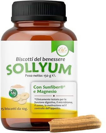 Lassativo Forte per Stitichezza Intestino Pigro con Tecnologia Sunfiber® - 15 Biscotti da 10g - Pulizia Colon e Gonfiore Pancia con Magnesio Bisglicinato
