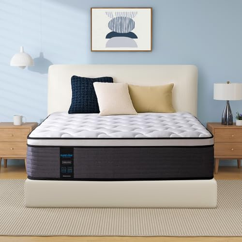 QUEEN ROSE Firm Twin Mattress 10 Inch – Premium Hybrid Mattress for Back Pain Relief, Engineered Lumbar & Hip Support, 5-Zone Pocket Springs, Motion Isolation, Fiberglass-Free, 365-Night Trial