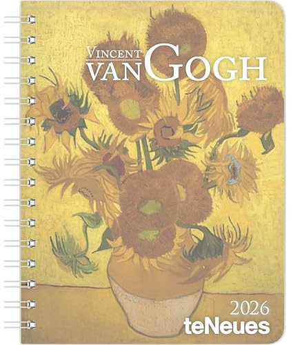 teNeue, Vincent van Gogh Diary 2026, calendario a libro, 17 x 22 cm, calendario settimanale deluxe con capolavori per fan e amanti dell'arte: Diary