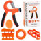 Tking Handtrainer Fingertrainer Set Verstellbarer Grip Griffkraft Trainer Unterarmtrainer Finger Trainingsgerät Handgelenk Trainer Trainingsring Stressabbau Griffkugel (Orange Ohne Zählfunktion)
