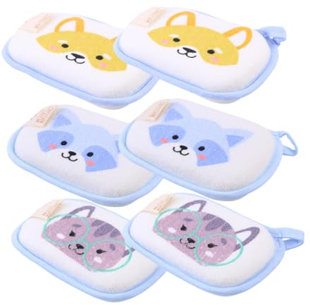 DEARMAMY 6pièces De Bain Pour Garçon Fille Avec Motif Serviettes De Frottement Et Exfoliants Pour Douche Vêtements De Toilette Pour Garçon Fille