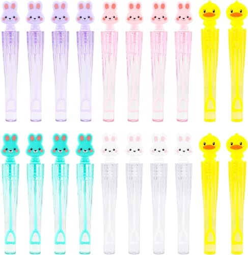 SULOLI 20 Piezas Mini Pompas de Jabón,Palitos de Burbujas de Pascua,Burbuja Varita de Burbujas para Cumpleaños Infantiles, Bodas,Pascua,Exteriores Juguetes para Niños (5 Estilos