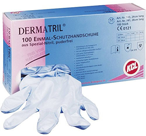 KCL Gants de Protection Plastique Jetable à Usage Unique Taille: 7, S Dermatril 740 100 pc(s)