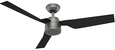 HUNTER FAN Deckenventilator Cabo Frio 132 cm für den Innen- und Außenbereich, mit Wandsteuerung, 3 austauschbaren Flügeln in Mattschwarz, optimal für Sommer und Winter, Modell 50638