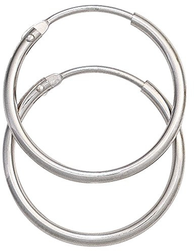 Jobo Damen-Creolen aus 14 Karat 585 Weißgold Durchmesser 20 mm