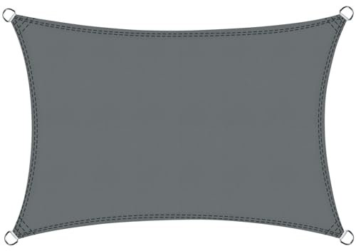 COOL AREA Sonnensegel Wasserdicht Rechteckig 2x3m Sonnenschutz UV Schutz Windschutz,Geeignet für Außenbereiche wie Garten und Balkone,Terrasse,Antracita