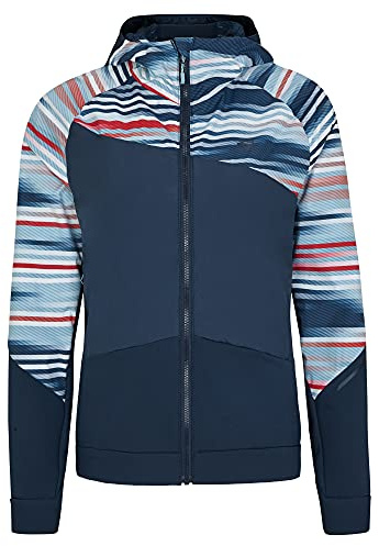 Ziener Nakima Chaussures fonctionnelles/Hybrides pour Sports de Montagne, Ski, randonnée, Coupe-Vent, Primaloft Active, Bleu Marine foncé. Motif Rayures Bleu Marine foncé, 62 Femme