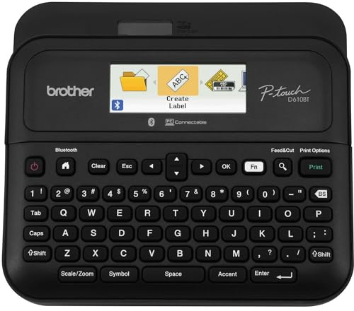 Brother P-Touch PT- D610BT Business Professional Connected Label Maker | Connect and Create via Bluetooth® on TZe Label Tapes up to ~1 inch, White