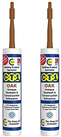 CT1 - Building Sealant & Adhesive Snag Tube for Virtually Any Material (Oak Twin Pack)