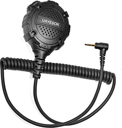 UAYESOK Walkie Talkie-högtalarmikrofon, 1-polig 2,5 mm handradiomikrofon, fjärraxelmikrofon för Motorola Talkabout TLRK T92 H2O T62 T82 T80 T81 XT180 RT45 Security 2-vägs radiotillbehör