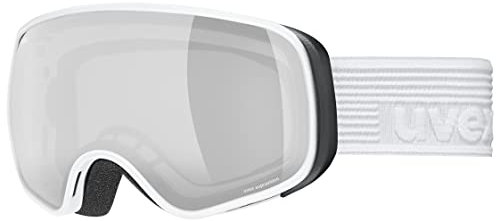 uvex scribble FM - stylische, verspiegelte Skibrille mit extra weitem Sichtfeld und Anti-Fog-Beschichtung für Kinder - white/silver-clear - one size