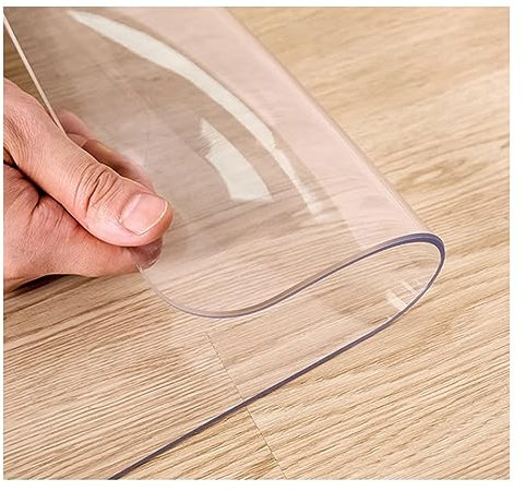 Bambusteppich Harten Holzboden Tisch und Stühle, Schutzkissen mit transparenten Teppichschutz, Büro- und Hausküchen mit Plastiktuch (Color : WxH, Size : 150x200cm/4.9x6.6ft)