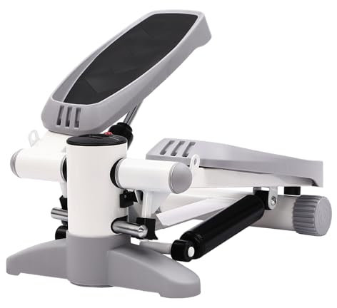 HarBin-Star Stepper für Zuhaus, Mini Steppers, bis Tragfähigkeit 150kg, Treppenstepper mit Multifunktions LCD Display und Widerstandsbändern, Hometrainer Fitnesstraining mit Step Fitnessgeräte (Grau)