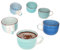 MamboCat 6er Set Blue Jumbotassen I 400ml I für 6 Personen I große Tassen aus Steingut 6 verschiedenen Blautöne mit Strudel-Dekor I XL-Becher für Tee, Kaffee, Kakao & Co