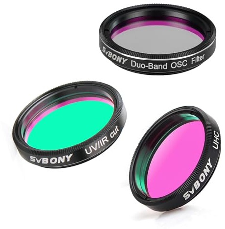 SVBONY SV220 1.25 inches Telescope Filter Bundle with 1.25 inches UHC Filter and 1.25 inches UV IR Cut Block Filter