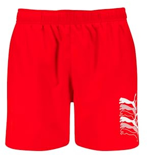 PUMA Mens Cat Logo Mid Length Swim Diaper, Red, L UK
