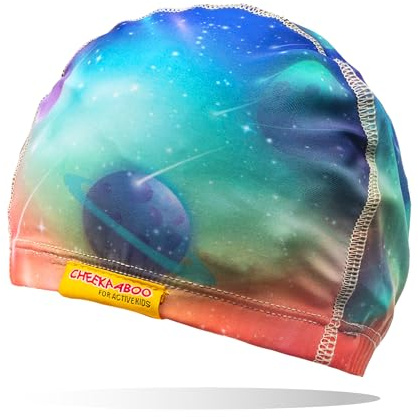 Cheekaaboo Kids Swim Cap | Soft Stretch Spandex Quick-Dry Fabric | Comfortable Toddler Swimming Cap for Boys & Girls 2-8 Years