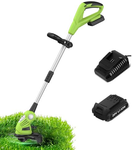 Kalamotti Tondeuse à Gazon sans Fil, 20V, Coupe-Herbe léger, 26 cm de Largeur de Coupe avec Batterie et Chargeur à Chargement Rapide 1 Heure