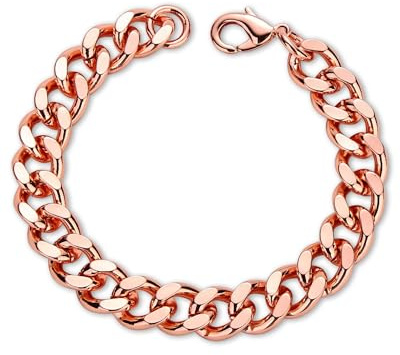 MagEnergy Bracciale a maglia cubana da uomo, lunghezza 19,6 cm/21,1 cm, in rame, bracciale da polso Miami Hip Hop gioielli per uomini e donne, larghezza 12 mm