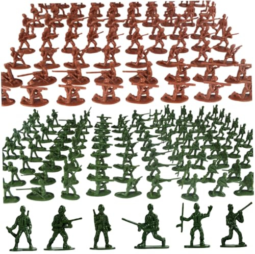 Grtheenumb Arméfigurer för män, leksaker för pojkar, 200 stycken, plastarmémän, 12 modeller, blandade leksaksoldater, fantasifulla lekactionfigurer för barn från 3 år