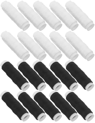 jojofuny Hilos de Coser Poliéster para Jeans, 20 Carretes (50m Negro 50m Claro), Resistentes y Suaves, para Costura a Mano y Máquina en Proyectos Domésticos y Reparación de Ropa