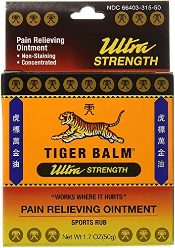 Prince Of Peace Tiger Balm Pain Relieving Ointment, Sports Ultra, 50g – Professional Size – Sports Rub Ultra Strength – Relief for Hand Arthritis – Tiger Balm Ultra – 2 Pack
