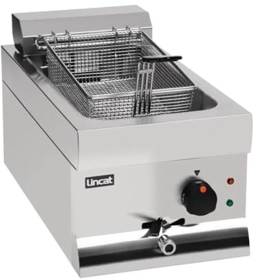 Lincat 3 kW Single Tank Single Basket Countertop Electric Fryer DF33, Stainless Steel, Oil Capacity: 9 Litre, Chip Output: up to 12 kg/hr, Deep Fat Fryer, 130 to 190C, Size: 335x300x600 mm, J536