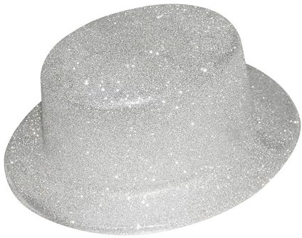 P'tit Clown 63551 – Sombrero de Lentejuelas – Glitter, Glimmer Party Hat – para Carnaval, San Valentín, Fiestas temáticas, Discoteca, Año Nuevo, Halloween, EVG – Plástico – Plata Brillante