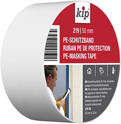 Kip Tape 219-56 Schutzband – Professionelles Abklebeband aus PE für Kunststoffuntergründe – Malerband für saubere Kanten beim Streichen & Lackieren – 50mm x 33m