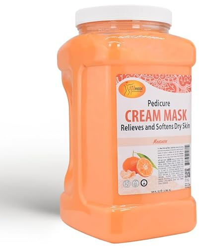 SPA REDI - Body and Foot Cream Mask, Mandarin, 128 Oz - Pedicure Massage for Tired Feet and Body, Hydrating, Fresh Skin - Infused with Hyaluronic Acid, Amino Acids, Panthenol, Comfrey Extract