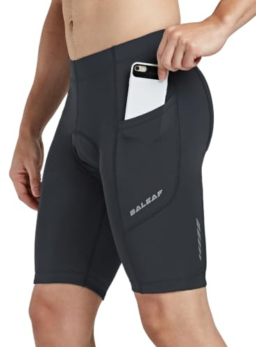 baleaf Pantaloncini da Ciclismo da Uomo Imbottiti in Gel 3D UPF 50+ Bicicletta Pantaloncini MTB Ciclismo Uomo Traspiranti Grigio L