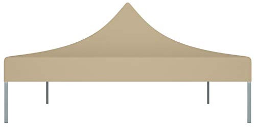Kshzmoto Cenador de fibra de poliéster, techo del pabellón de jardín, carpa de fiesta, 4 x 3 m, color beige