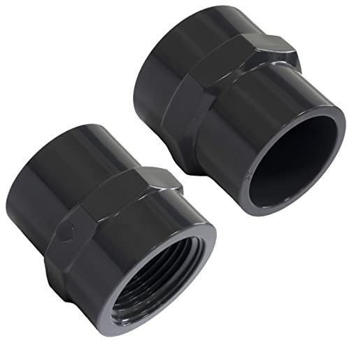 AERZETIX - C62149 - Set di 2 nippli/manicotti misti filettati femmina per incollare Ø32mm-femmina per avvitare 1'' - raccordo a pressione di tubo 10 bar - in plastica