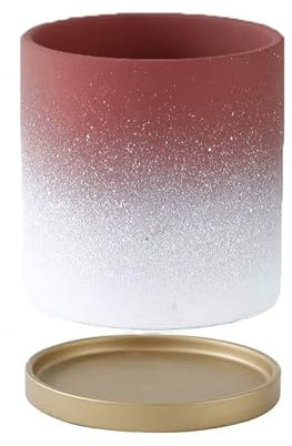 Vaso da Piantare Vaso di fiori di personalità creativa Vaso for piante succulente in ceramica semplice Cactus Vaso for piante grande con fori di drenaggio del vassoio Vaso per Piante da Interno ( Colo