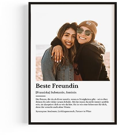 Beste Freundin Geschenke Personalisiert – Geburtstagsgeschenk für deine beste Freundin - Perfekt zum Hinstellen oder Aufhängen – Personalisierte Geschenke zu Geburtstag — Geschenk für beste Freundin
