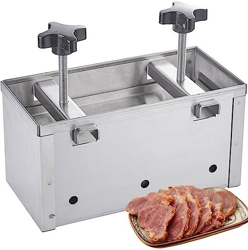 Ham Press Mould, Stainless Steel Meat Press Mould, Hamburger Patty Maker with Twin-Screw Pressurization Device, for Stuffed, Burgers, Slider, Barbecue, Griling, Beef 10KG