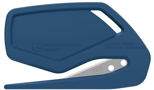MARTOR säkerhetskniv, dolt blad, SECUMAX POLYCUT, metalldetekterbar (MDP), professionell cutterkniv, lätt, plast, höger- & vänsterhänt (100 st)