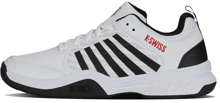 K-Swiss Men's Court Express 2 Tennis Shoe, White/Black/Mars Red, 10 M