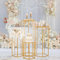 ybaymy Gold Flower Stand Floor Vase Wedding Centrepieces 4 Pcs Metal Column Vases Metal Plant Stand Flower Display Rack Flower Vase for Weddings Birthday Party Decorations