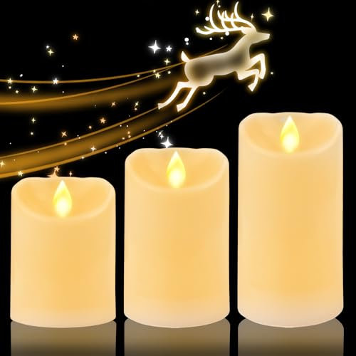 Velas LED, 3 unidades sin llama, velas de té sin llama, velas parpadeantes que funcionan con pilas, velas LED para exteriores, luz blanca cálida, para decoración de bodas, día de San Valentín,