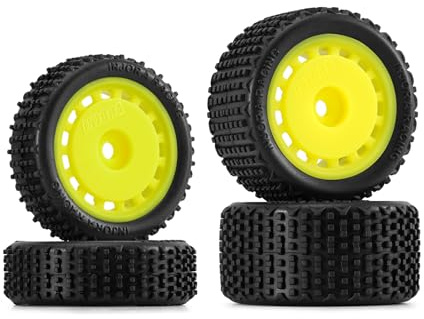 INJORA Pin Buggy Pré-monté Pneus & Roues pour 1/24 Losi Micro-B,4pcs