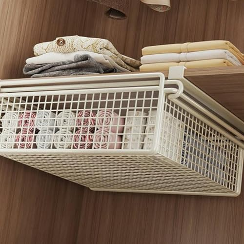 OOLA.DETAL Cajón extraíble de metal para colgar ropa, organizador de armario, cesta de almacenamiento debajo del estante