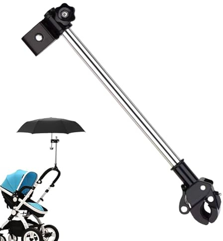 Support de parasol de vélo - Fixation rapide - Porte-parapluie sans outil - Réglable en hauteur - Pivotant à 360° - Convient pour vélos, vélos électriques, poussettes, motos, hommes, femmes,