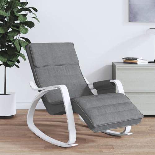 Frdhee Sillón balancín, silla de lactancia, silla de relajación, silla mecedora de tela gris oscuro, sillón de relax para salón, dormitorio, se puede instalar rápidamente