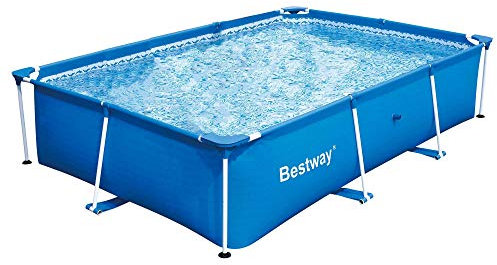 Bestway, Piscina con Telaio in Metallo 300X201X66H, Rettangolare, per Giardino Esterno