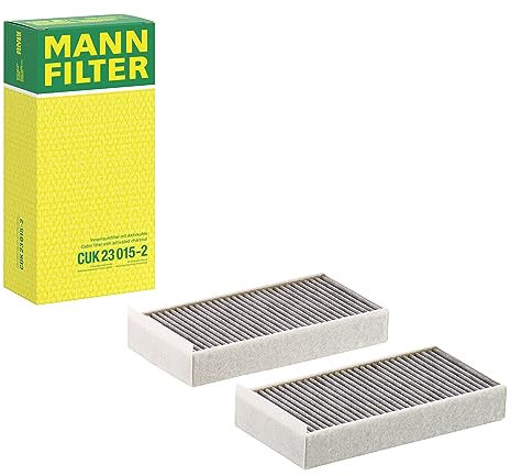 MANN-FILTER CUK 23 015-2 Innenraumfilter/Kabinenluftfilter - Pollenfilter mit Aktivkohle - (2er Set) für Pkw + Transporter