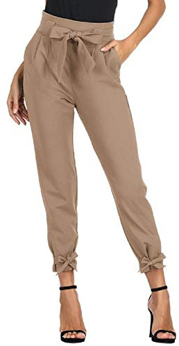 GRACE KARIN Pantalones Largos Elegantes Mujer Bodycon Slim Casual Ligero Tela Suave Camel M CL10903-13