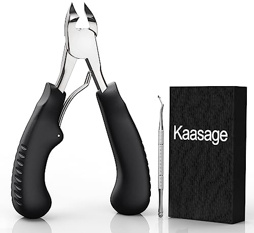 Nail Clipper for Ingrown or Thick Nail, Kaasage Podiatrist Toenail Clippers with Surgical Stainless Steel Sharp Curved Blades & Anti-Slip Handle, Professional Nail Cutter for Men, Women and Seniors