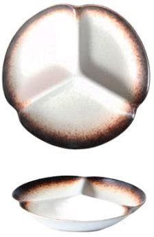 Placas de fondue 4 piezas conjunto Cerámica colorida, ronda 22 cm / 8.6 pulgadas 06